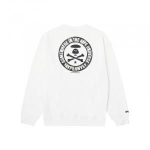 Толстовка мужская с круглым вырезом, умеренная посадка, Regular Aape, белый ivx