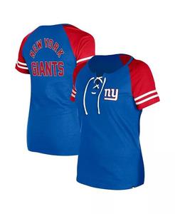 Женская футболка реглан на шнуровке Royal New York Giants New Era, синий