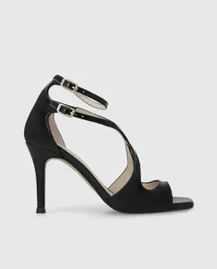 Женские лаковые сандалии на каблуке с пряжками Lodi, черный