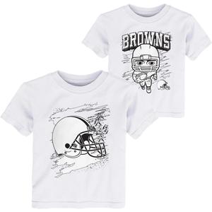 Набор из двух белых футболок Cleveland Browns Coloring Activity для малышей Outerstuff