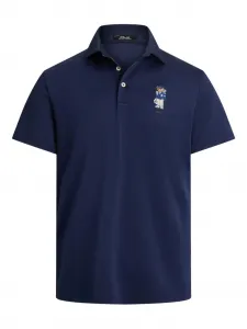 Рубашка-поло из пике с вышивкой медведя RLX Ralph Lauren, синий