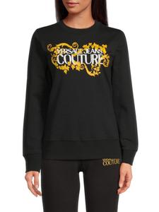 Толстовка с логотипом в стиле барокко Versace Jeans Couture, цвет Black Gold