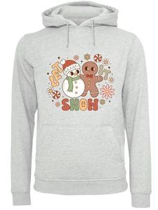 Пуловер F4NT4STIC Hoodie Let It Snow Groovy Christmas Gingerbread, пятнистый серый