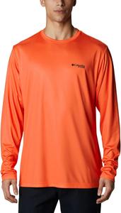 Футболка Columbia Mens PHG Terminal Shot Game Flag с длинным рукавом, Blaze/Black Game Flag