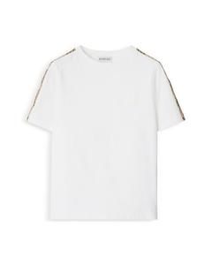 Футболка с клетчатой отделкой Cedar для девочек — малышки, подростки Burberry, белый