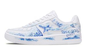 XTEP Кроссовки Air Force One с нескользящим и износостойким покрытием, низкие, для скейтбординга, мужские, сине-белые