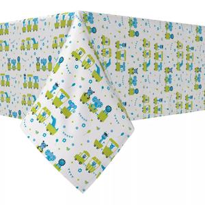 Прямоугольная скатерть, 100% хлопок, 60x84 дюйма, мультяшные животные и поезда