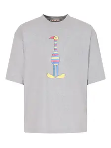 Рубашка с короткими рукавами и принтом Marni, серый