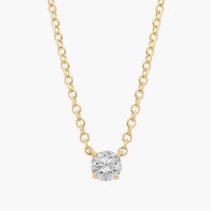 Подвеска с четырьмя зубцами и бриллиантом-солитером из желтого золота 14 карат (1/4 карата, Tw. - HI / SI1-SI2) Blue Nile