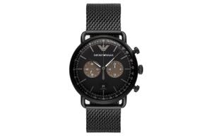 EMPORIO ARMANI Часы Wrist Watch Quartz Movement Stainless Steel Strap 43mm Black Dial Men's Watch AR11142