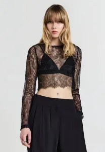 Укороченный топ с блузкой-бралеттом Calliope, Ultrablack