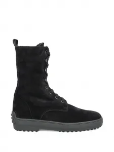 Замшевые ботинки на шнуровке Tod'S, черный