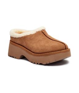 Мюли женские Ugg с мехом, коричневый