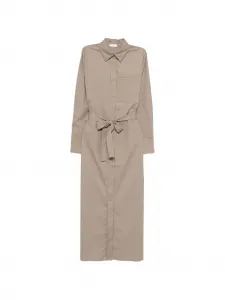 Платье с поясом на талии и карманами Peserico, серый