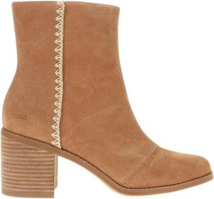 Женские повседневные ботинки TOMS Evelyn с круглым носком и молнией, на среднем каблуке 2-3, коричневые