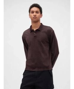 (U) Толстая трикотажная рубашка-поло