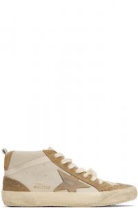 Бежевые и коричневые кроссовки Mid Star Classic Golden Goose