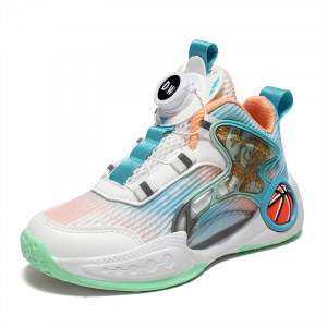 Баскетбольные кроссовки для детей с амортизацией, балансом, износостойкими, противоскользящими, с антиударной подошвой, среднего размера D&W, зеленый