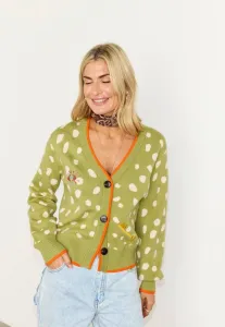 Жаккардовый кардиган цвета олененка Never Fully Dressed, Olive