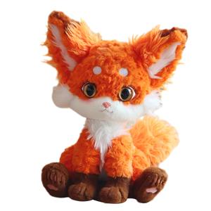 Dolls and bears dance Плюшевая игрушка Cute Curl Winter Snow Fox, мультяжный белый лис в сидячей позе