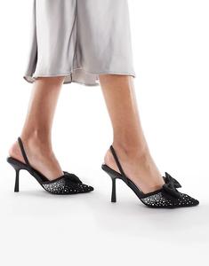 Туфли на каблуках SEQWL Salado с бантом, черного цвета