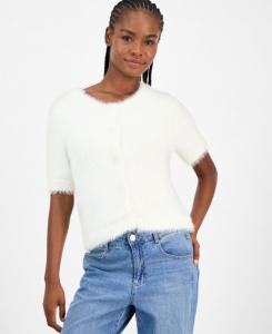 Женский кардиган с короткими рукавами и ажурной вязкой, эксклюзивно представлен в Macy's And Now This, Calla Lilly