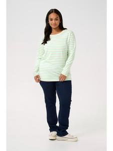 Рубашка с длинными рукавами KCwinni свободного кроя в цвете Antiquie White/Green Stripe. KAFFE curve