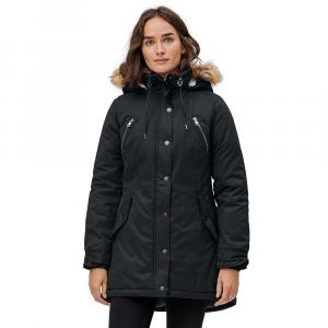 Ellos Женская парка трапециевидного силуэта больших размеров в современном стиле, черный