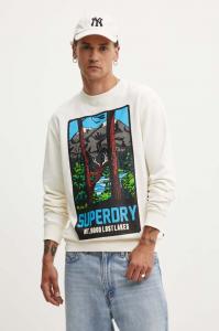 Хлопковая толстовка Superdry, бежевый