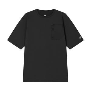 Легкая мужская трикотажная футболка с коротким рукавом для активного отдыха на открытом воздухе Descente, bk-bk