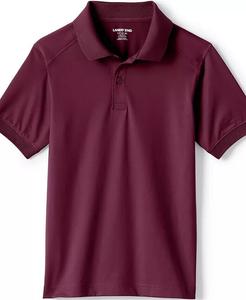 Школьная форма для девочек, рубашка-поло с коротким рукавом, быстросохнущая Lands' End, красный