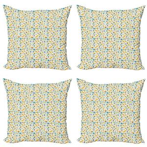 ABAKUHAUS Весенний комплект чехлов для подушек (4 предмета), «Цветы и жуки», современная двусторонняя цифровая печать, 60 см x 60 см, многоцветный