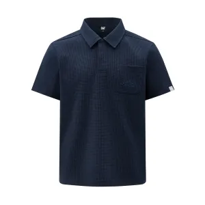 Polo Shirt мужская с лацканом, умеренный прямой крой CAT, темно- синий