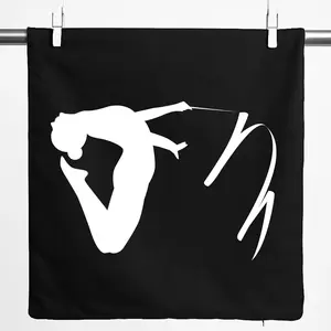 Наволочка-силуэт для художественной гимнастики Huuraa, 40x40 см, черный хлопок, подарок для художественной гимнастики Hellweg Druckerei