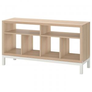 Тумба под телевизор с подстольем KALLAX IKEA, 147x39x78 см, цвет white stained oak effect