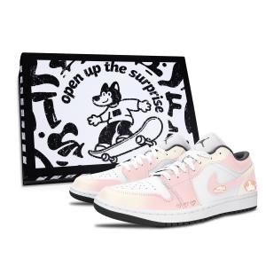 Jordan Кроссовки баскетбольные Air 1 Sweet Pink низкие винтажные, устойчивые к истиранию, с милым дизайном питомца, unisex