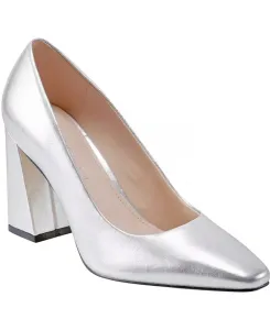 Женские туфли-лодочки Yalina на блочном каблуке без застежек Marc Fisher LTD, серебряный