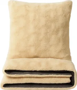 Комплект постельного белья 155x220 см, плюшевый мишка, бежевый с эффектом пузырчатой ткани, с наволочкой 80x80 см и застежкой-молнией, пушистый и теплый. leonado vicenti