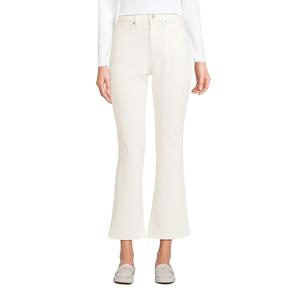 Укороченные вельветовые брюки Petite Lands' End с высокой посадкой, цвет Ivory