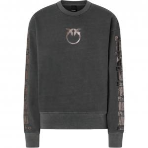 Хлопковый свитшот с логотипом PINKO, серый