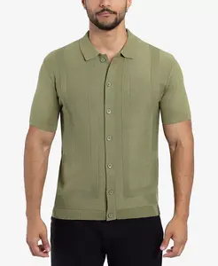 Мужской классический поло-свитер с ребристой текстурой Spring + Mercer, зеленый