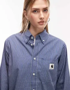 Синяя рубашка с длинными рукавами Carhartt WIP groff