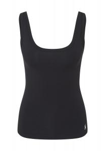 Майка Cotton Slub, овальный вырез, однотонная, женская POLO RALPH LAUREN, цвет Onyx