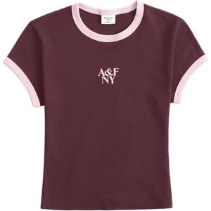 Футболка женская Abercrombie＆Fitch, Burgundy