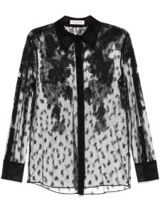 Кружевная рубашка Valentino Garavani, черный
