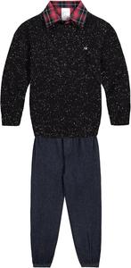 Комплект из 3 свитеров Calvin Klein для мальчиков с рубашкой на пуговицах и брюками в тон, Deep Black