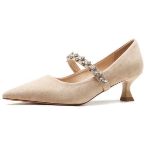 WEISHIBANGWEI Туфли-лодочки на тонком каблуке для женщин абрикосового цвета, цвет Apricot