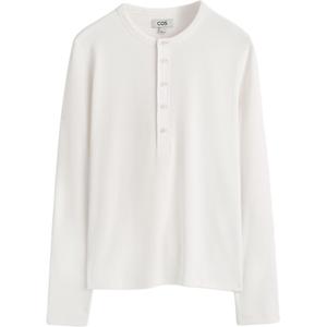 COS Футболка мужская белая с воротником henry