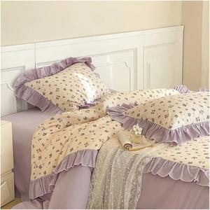 Generic Комплект постельного белья из 100% хлопка с цветочным принтом