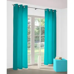 Шторa Newbury с люверсами, 1 шт. Wirth, бирюзовый